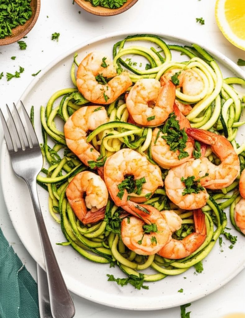 Zucchini Noodle Shrimp Scampi