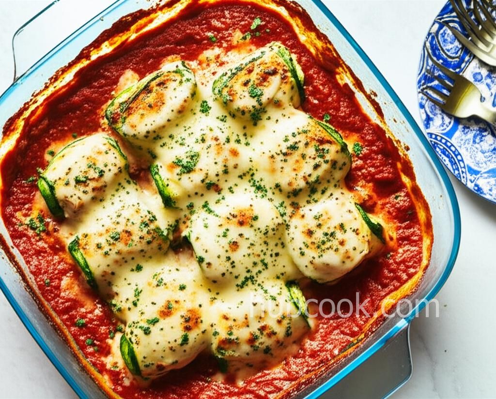 Zucchini Roll Lasagna on Turkey Bolognese