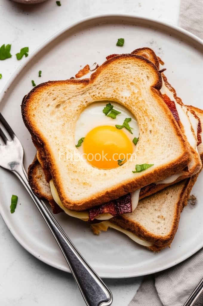 Egg in a Hole French Toast Grilled Cheese