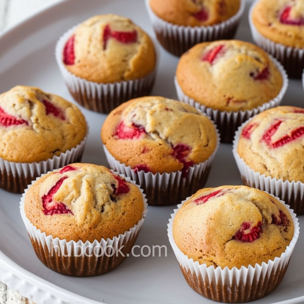 Healthy Strawberry Banana Muffins