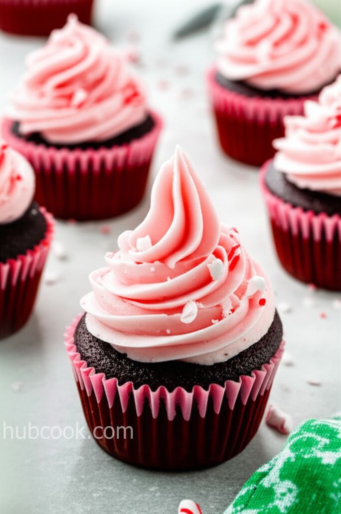 Peppermint Cupcakes with Marshmallow Fluff White Chocolate Frosting
