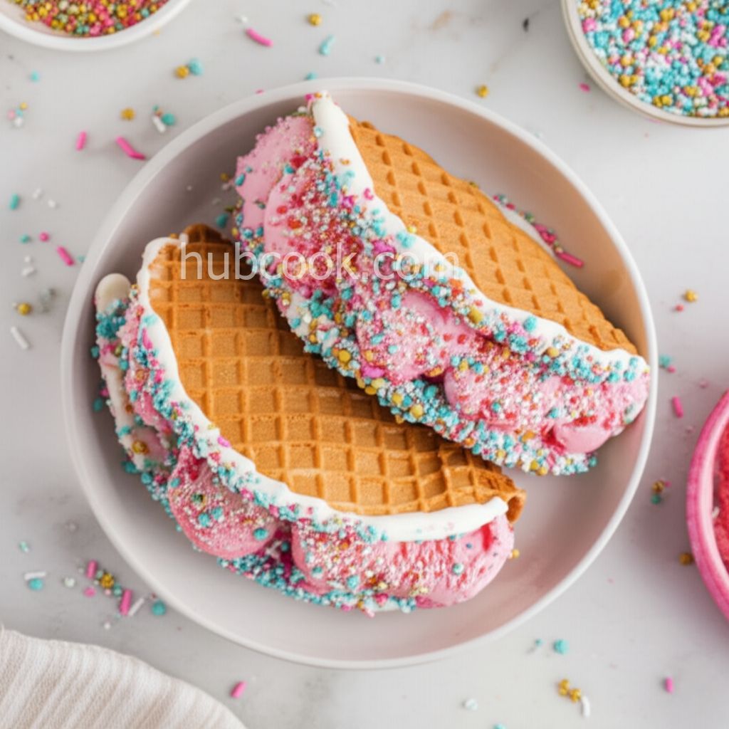 Unicorn Waffle Taco Sundae