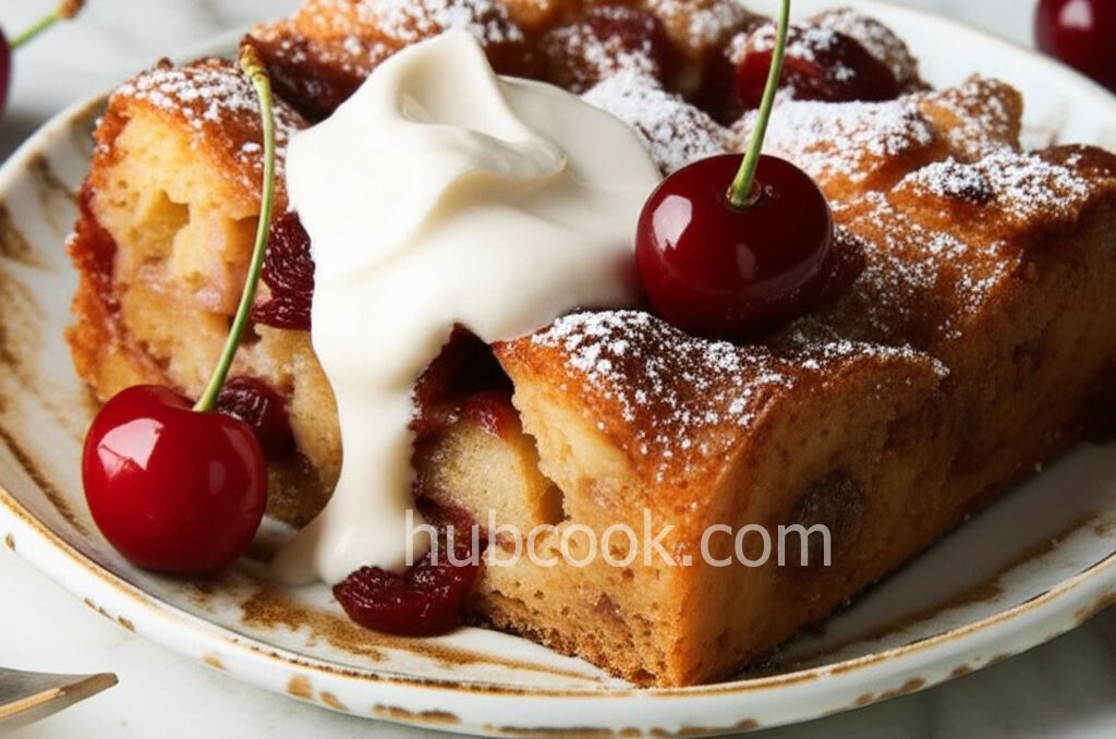 White Chocolate-Cherry Bread Pudding