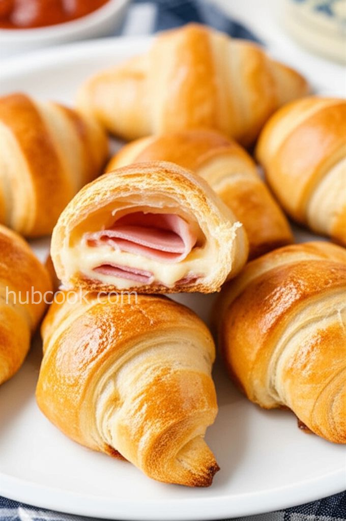 Breakfast Croissants Stuffed with Ham and Gruyere