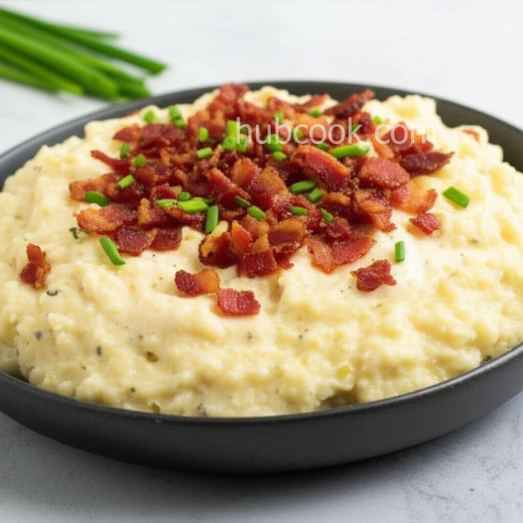 Cheesy Cauliflower Risotto with Bacon