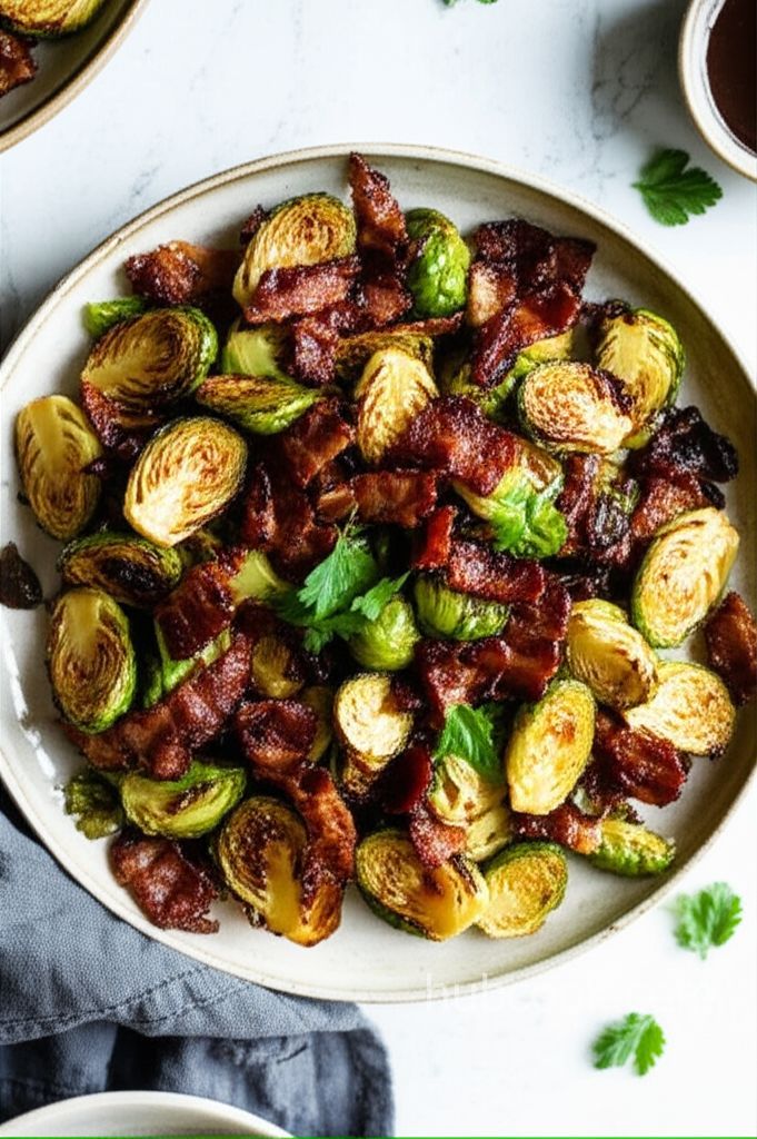 Glazed Brussels Sprouts with Bison Bacon