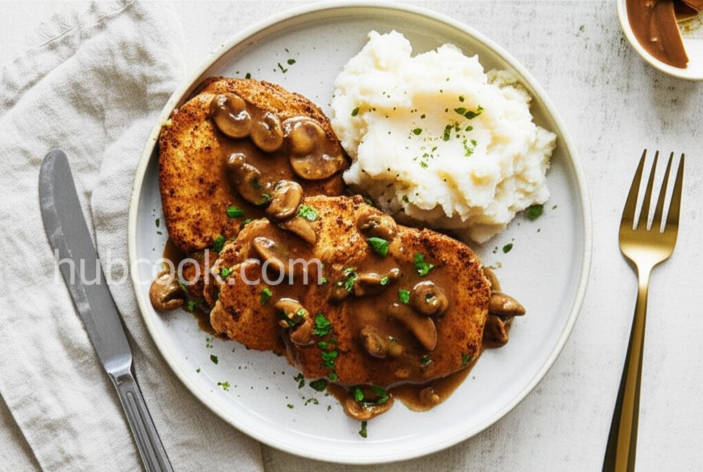 Jan's Peppered Pork Chops With Mushrooms and Herb Sherry Sauce