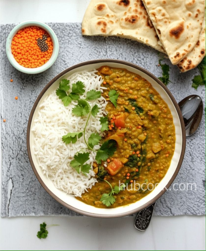 Raghavan's Palak Masoor Dal (Red Lentils with Spinach)