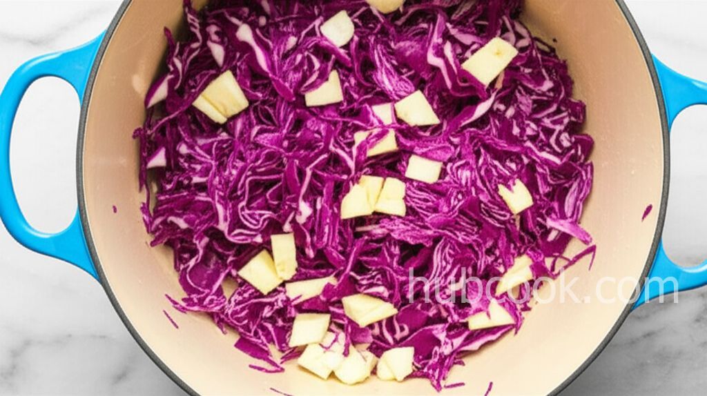 Sausage Smothered in Red Cabbage