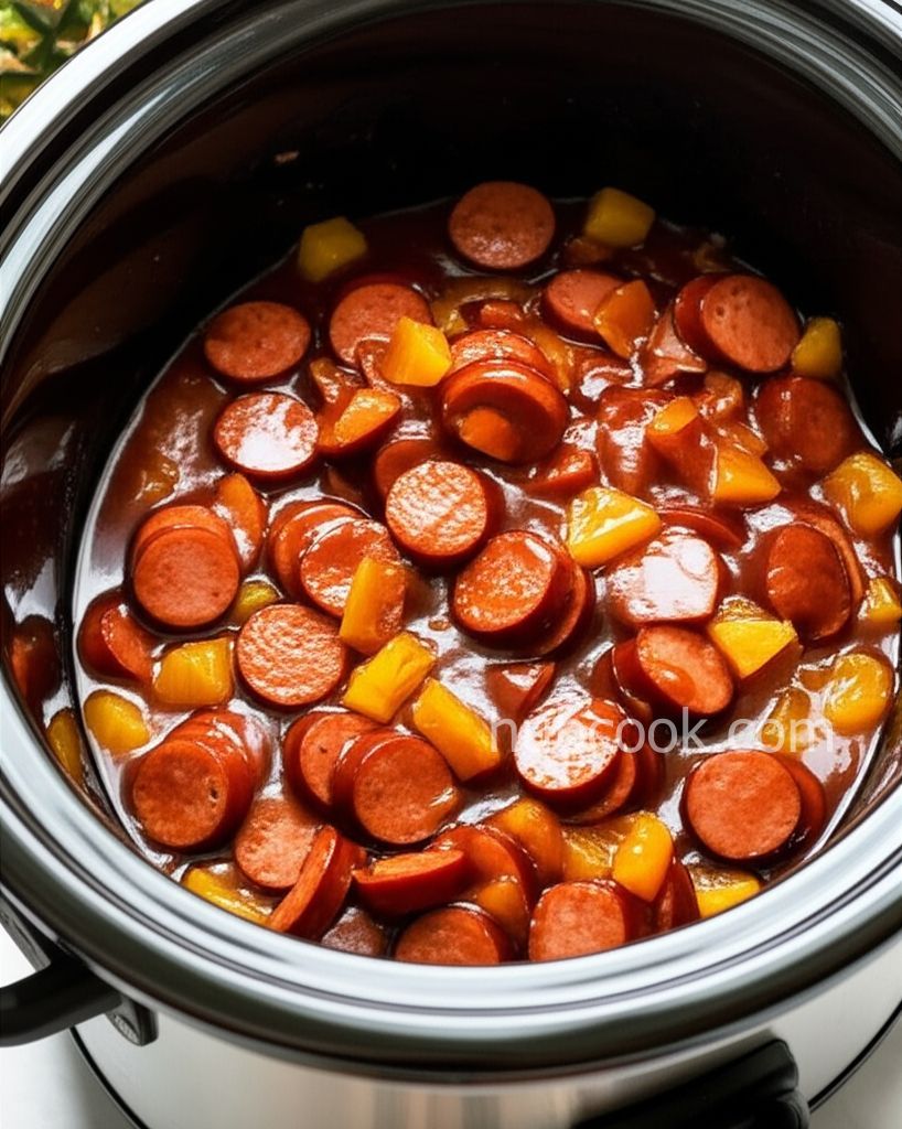 Island Kielbasa in a Slow Cooker