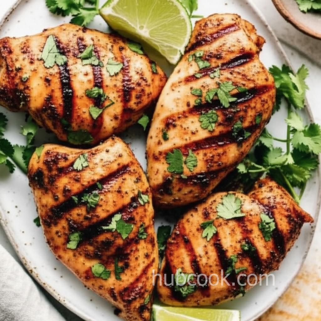 Juicy Grilled Chicken Breast with Cilantro and Lime