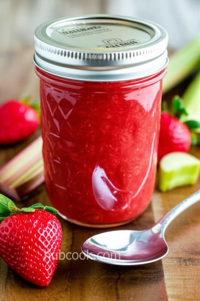 Strawberry Rhubarb Jam with Jell-O