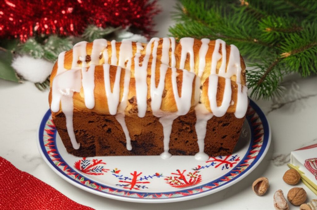 Italian Christmas Bread with Eggnog Glaze