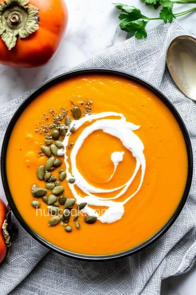 Butternut Squash Soup with Persimmon