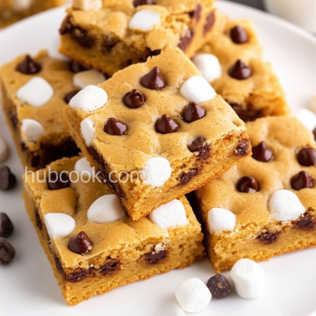Chocolate Chip Fluffernutter Blondies
