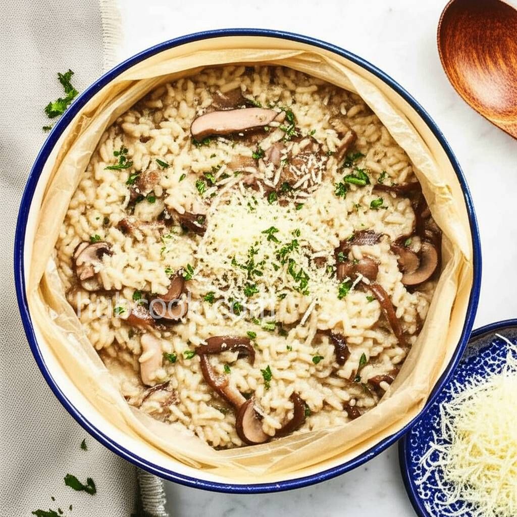 Karen's Easy Baked Mushroom and Onion Risotto