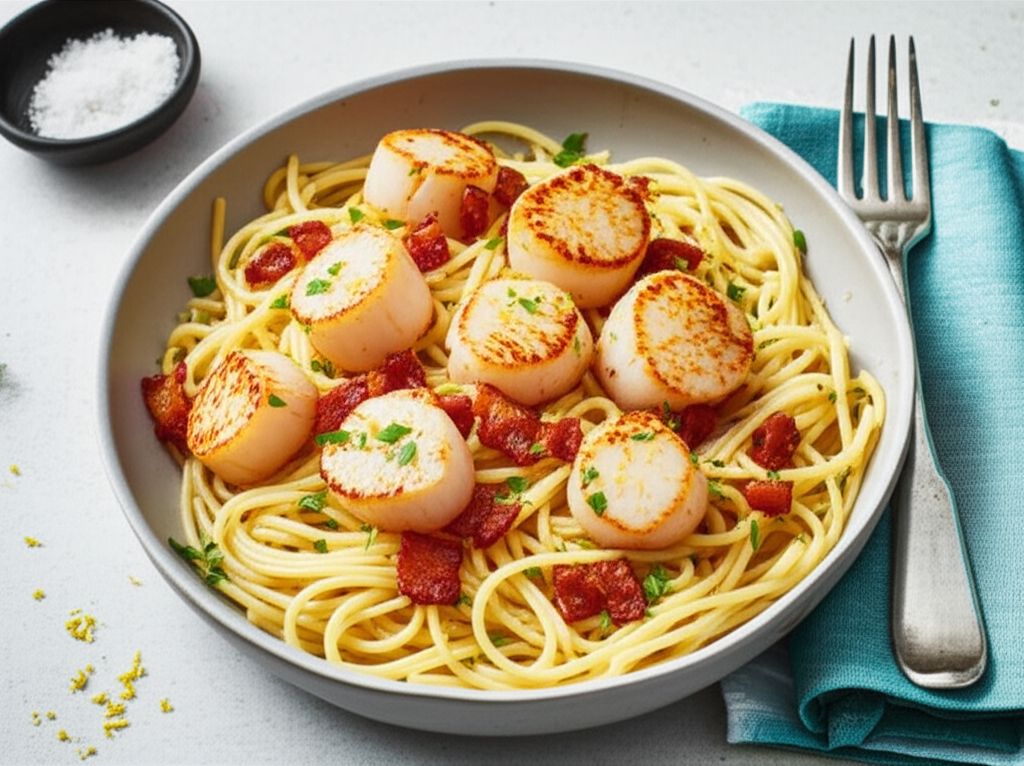 Linguini with Bacon and Scallops
