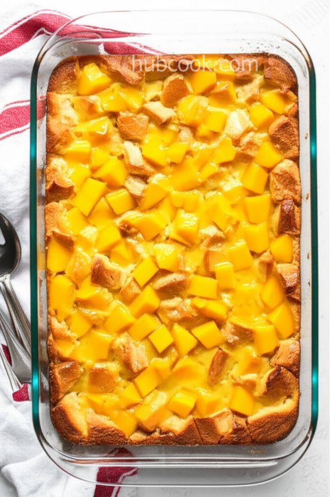 Mango Cardamom Bread Pudding