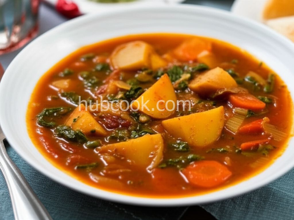 Curried Potato and Spinach Soup