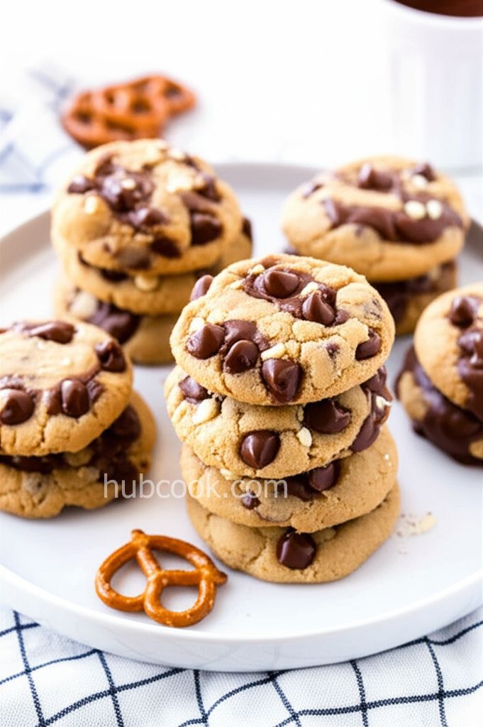 Nutella Peanut Butter Pretzel Cookies