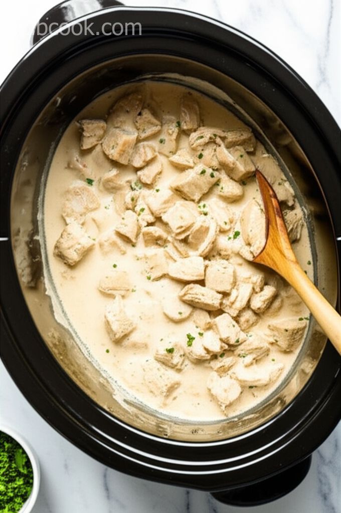 Slow Cooker Chicken Stroganoff