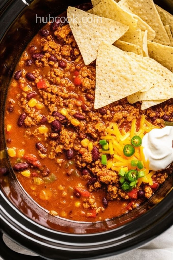 Slow Cooker Ground Chicken Chili