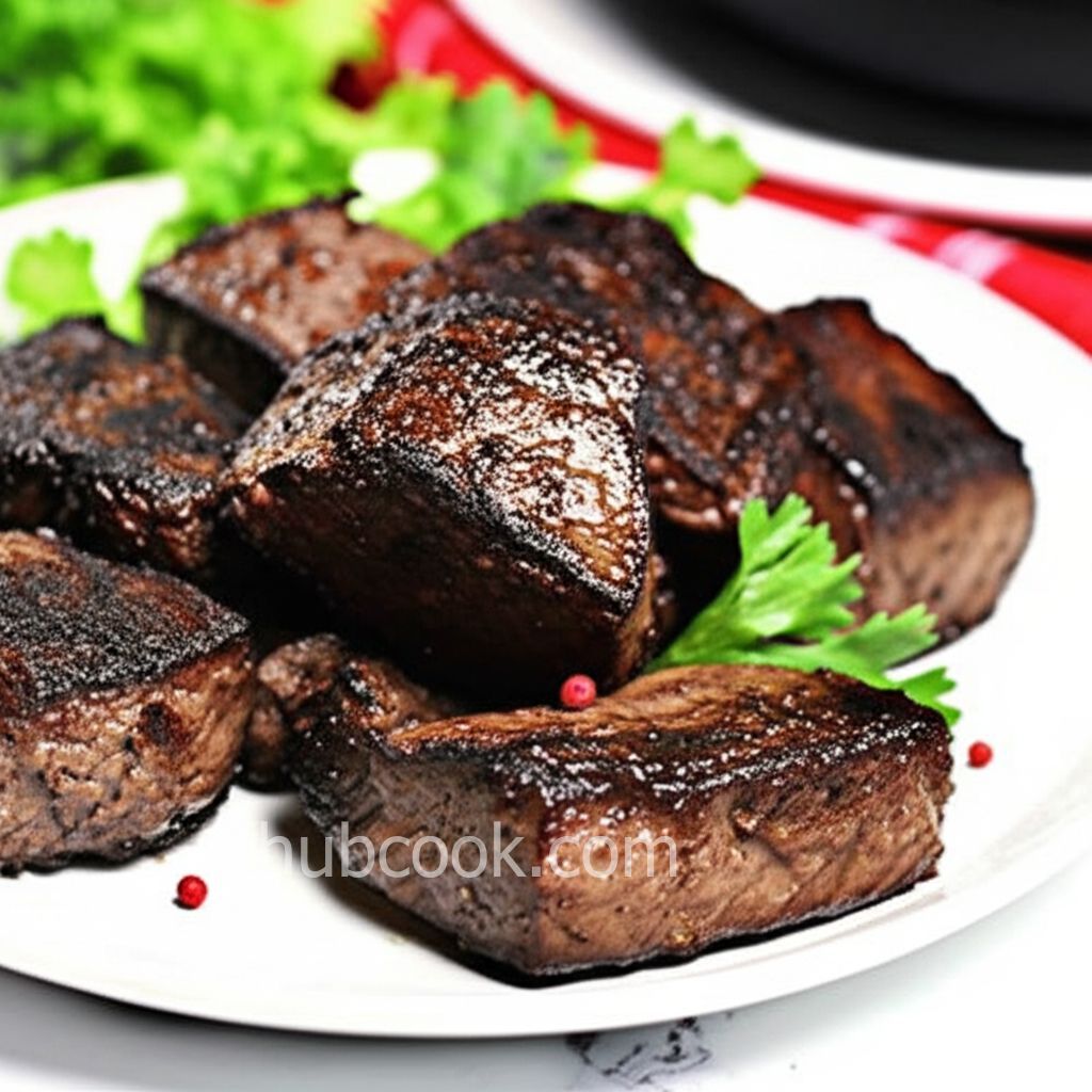 Blackened Steak Bites with Blue Cheese Sauce