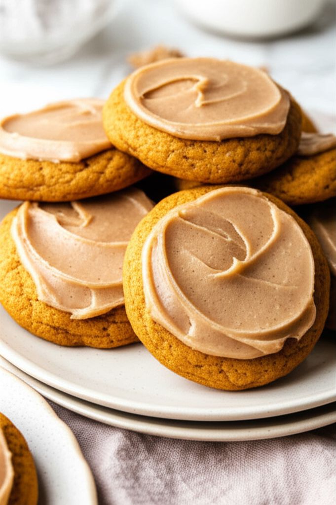 Pumpkin Cookies with Penuche Frosting