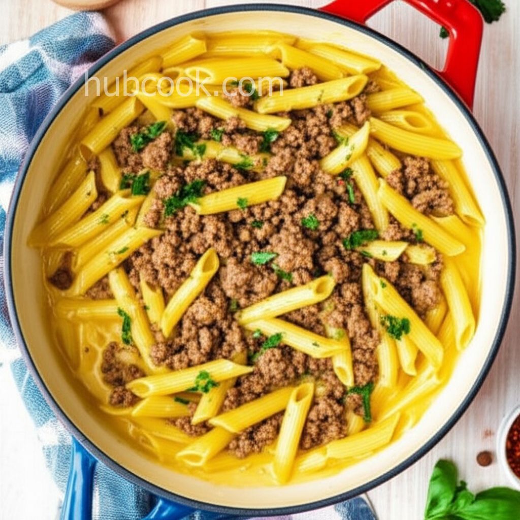 Creamy Pesto Penne with Sausage