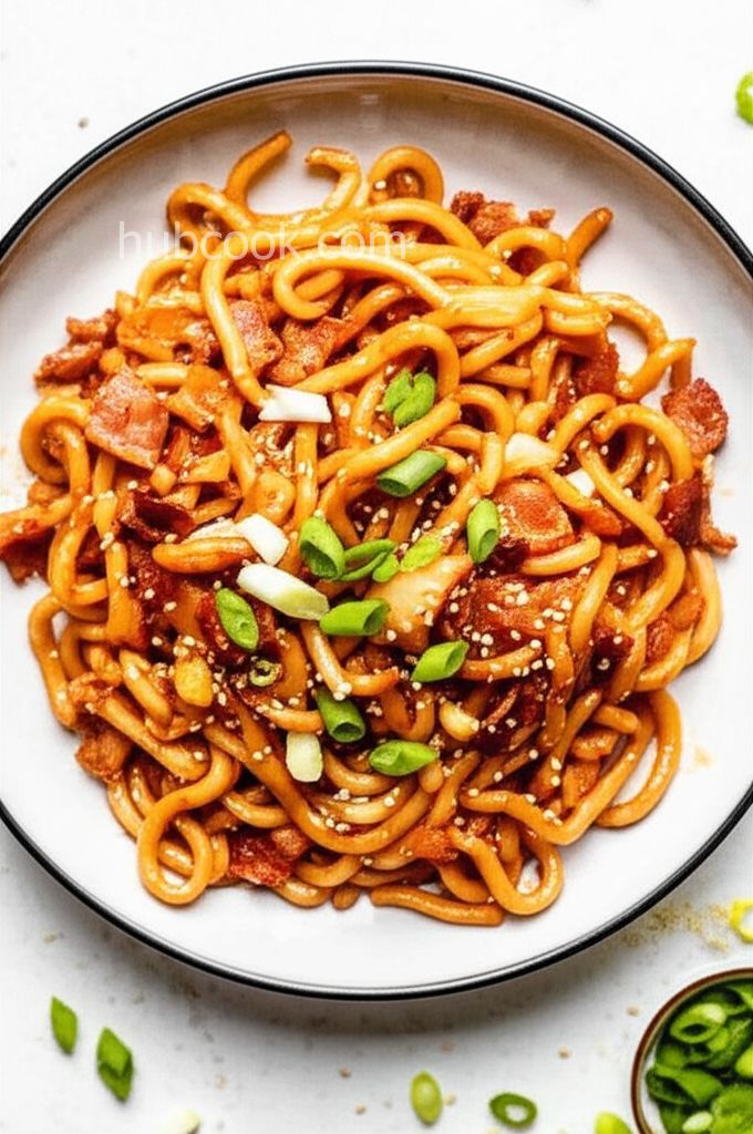 Kimchi Udon Noodle Stir-Fry