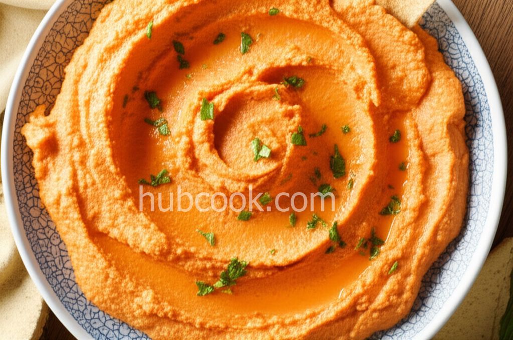 Spiced Sweet Roasted Red Pepper Hummus