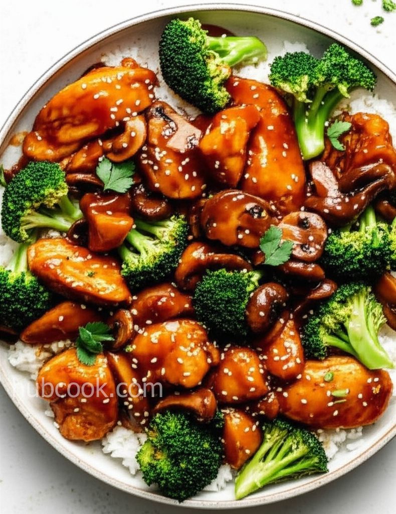 Teriyaki Chicken with Mushrooms and Broccoli